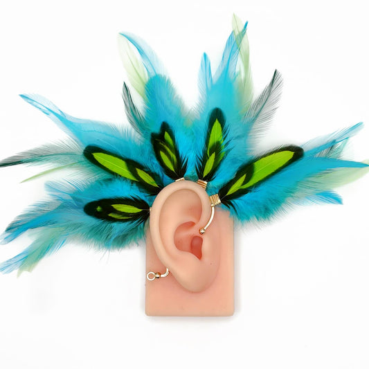 Bohemian Feather Ear Cuff – Neon Razz